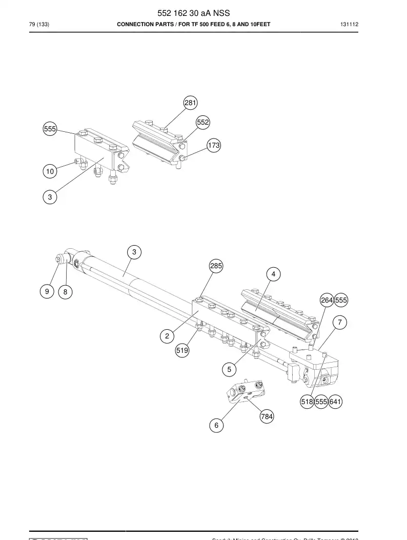 55216230a 552 162 30a Connection parts - Sandvik Technical Drawing