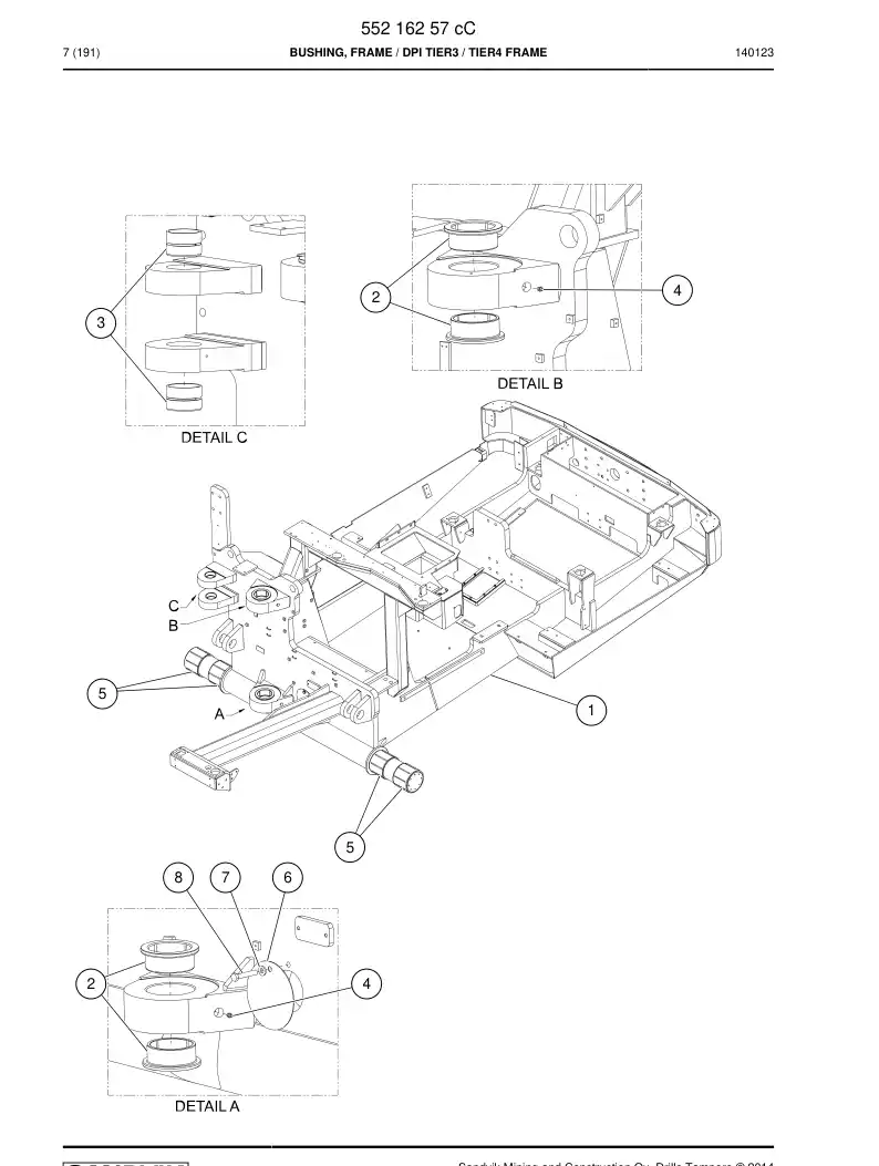 55216257c 552 162 57c Bushing, Frame - Sandvik Technical Drawing