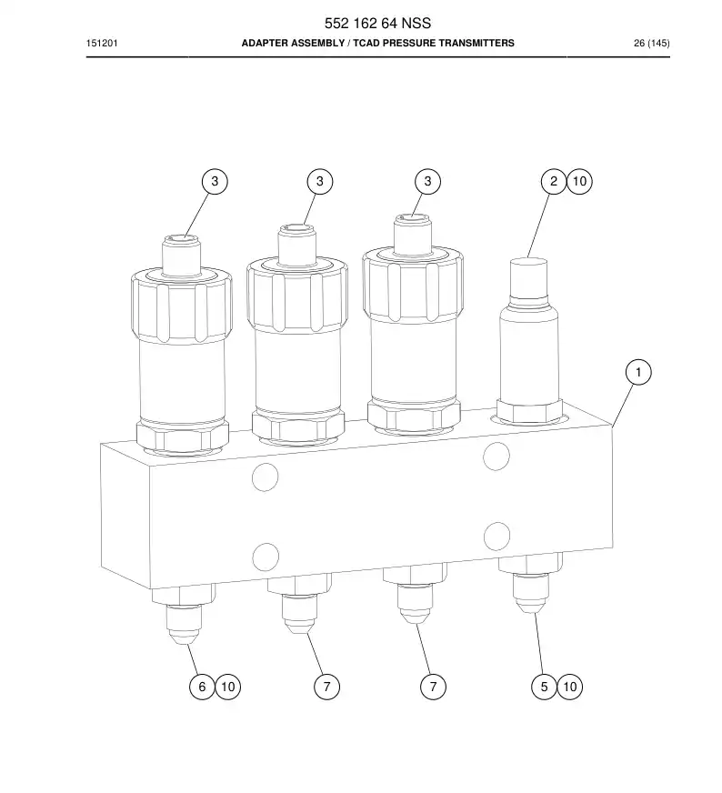 55216264 552 162 64 Adapter Assembly - Sandvik Technical Drawing