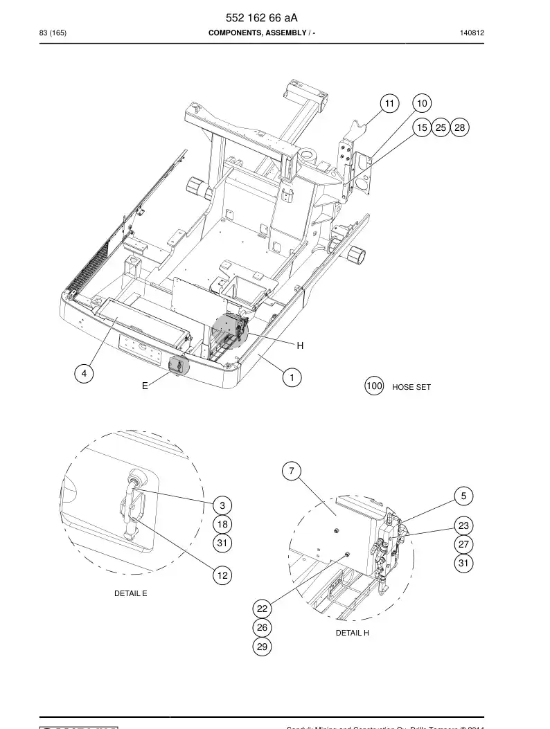 55216266a 552 162 66a Components, Assembly - Sandvik Technical Drawing