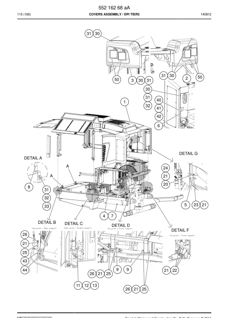 55216268a 552 162 68a Covers Assembly - Sandvik Technical Drawing