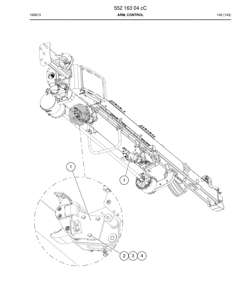 55216304c 552 163 04c Arm, Control - Sandvik Technical Drawing