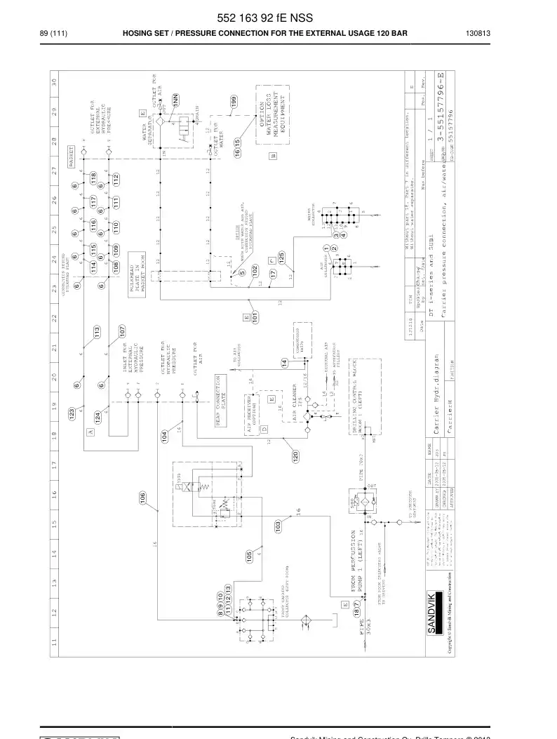 55216392f 552 163 92f Hosing Set - Sandvik Technical Drawing