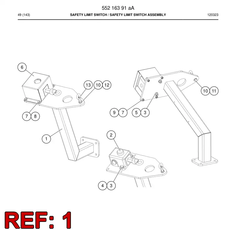 55216396 552 163 96 Bracket - Sandvik Technical Drawing