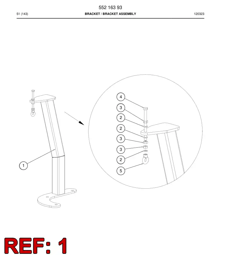 55216397 552 163 97 BRACKET - Sandvik Technical Drawing