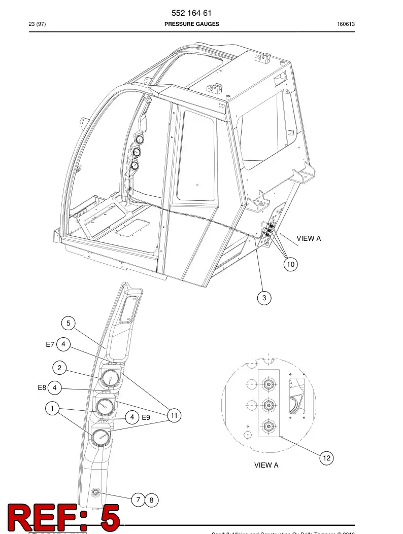 55216459 552 164 59 Cover, Plastic - Sandvik Technical Drawing