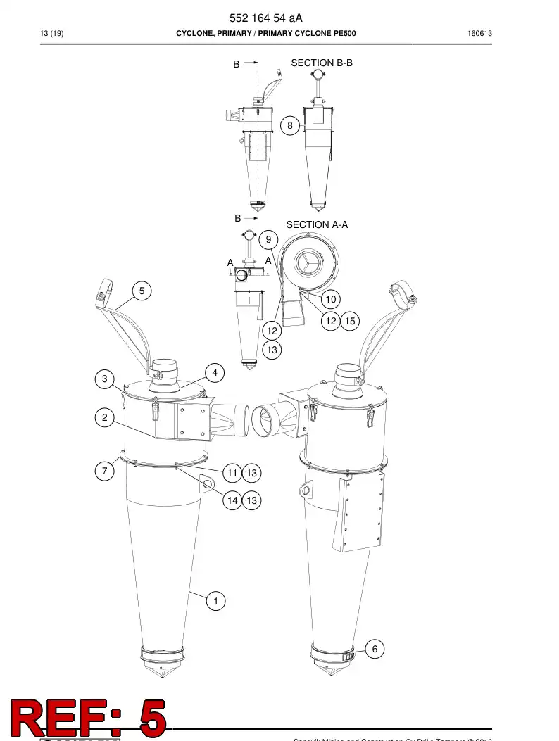 55216460 552 164 60 Plate, Cover - Sandvik Technical Drawing