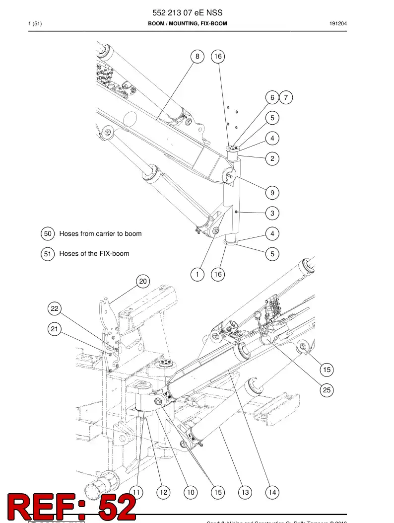55216468f 552 164 68f Hose Set - Sandvik Technical Drawing