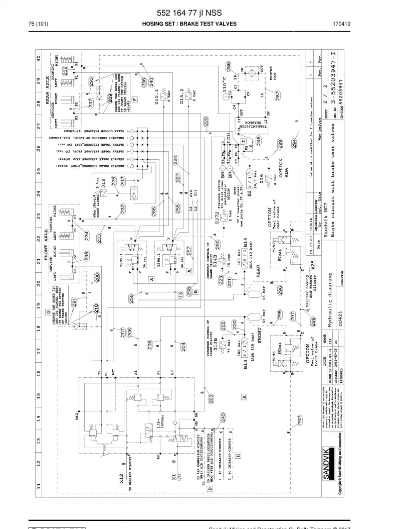 55216477j 552 164 77j Hosing Set - Sandvik Technical Drawing