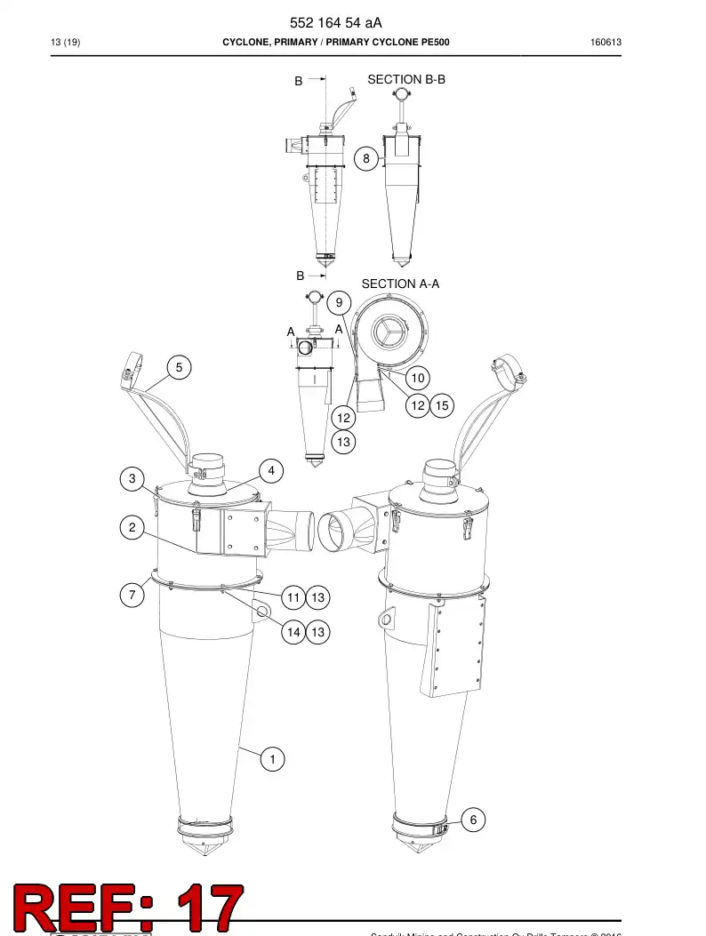 55216484 552 164 84 Seal, Rubber - Sandvik Technical Drawing