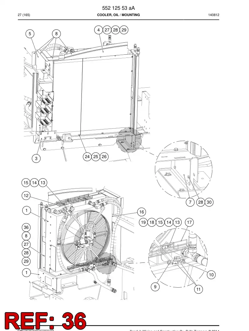 55216545 552 165 45 Bracket - Sandvik Technical Drawing