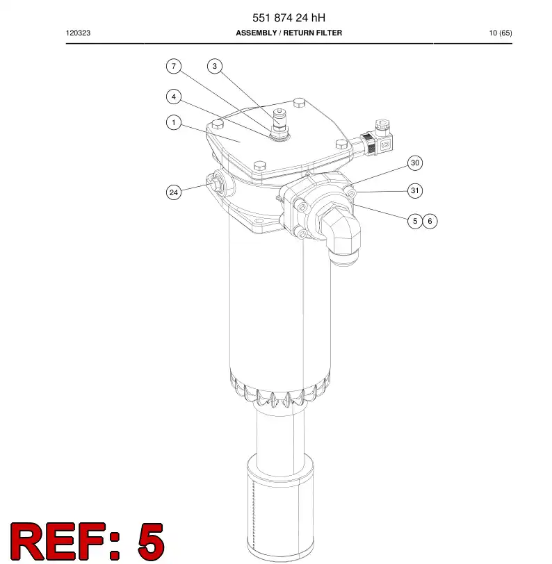 55216583 552 165 83 Adapter assembly - Sandvik Technical Drawing