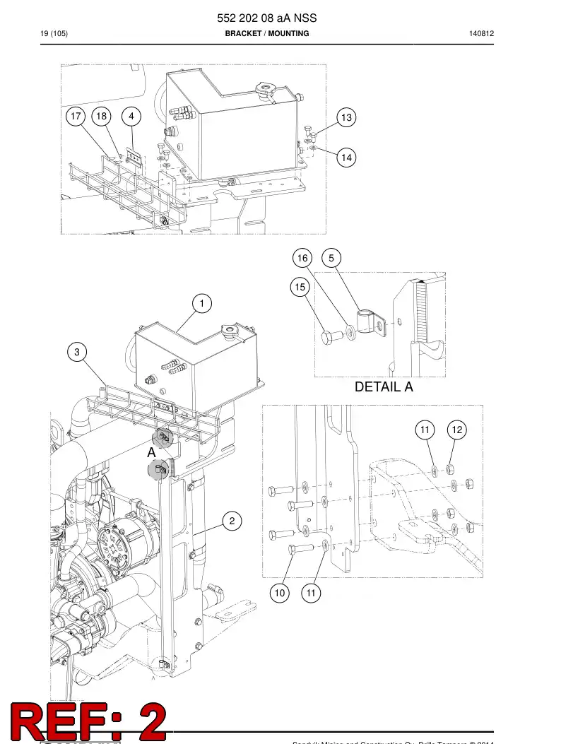 55216649 552 166 49 Bracket - Sandvik Technical Drawing
