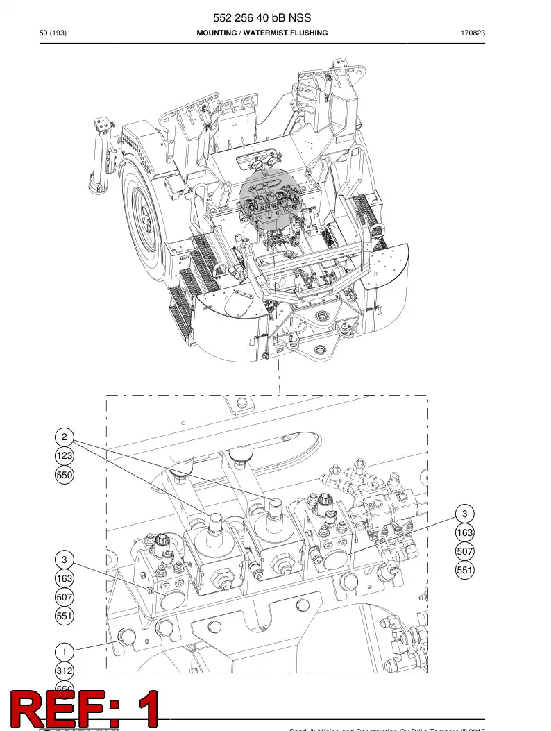 55216845 552 168 45 Bracket - Sandvik Technical Drawing