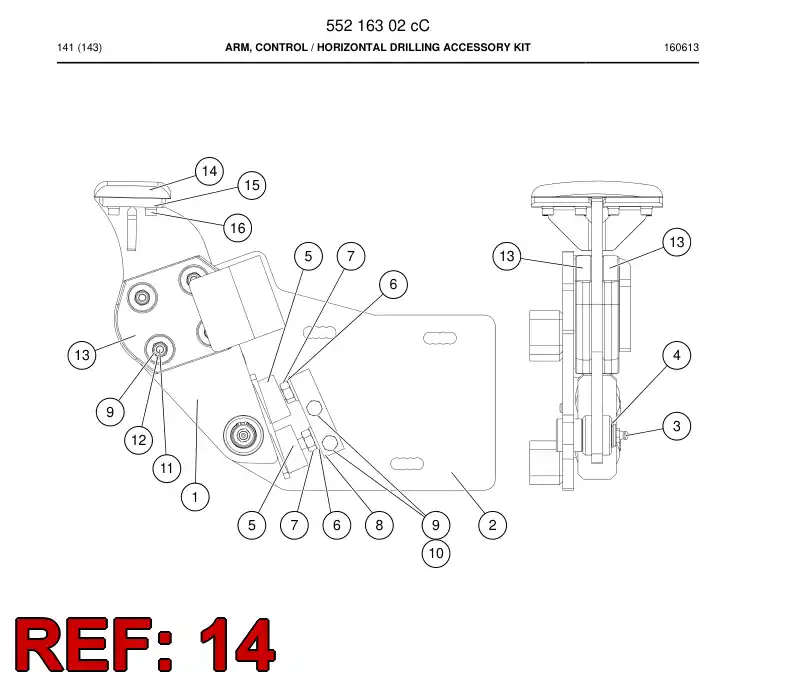 55216997 552 169 97 Slipper Pad - Sandvik Technical Drawing