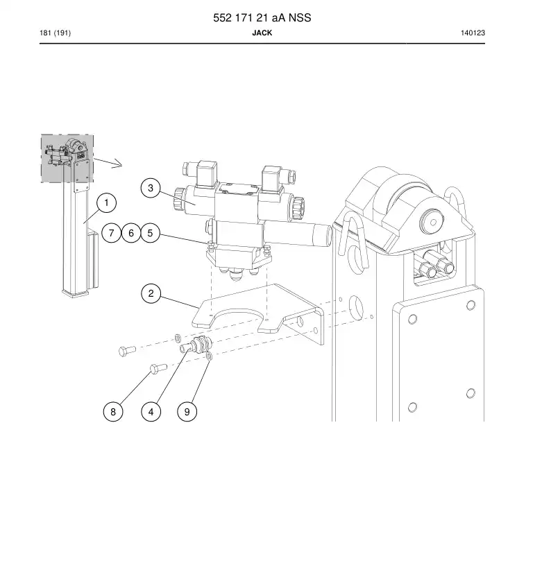55217121a 552 171 21a Jack - Sandvik Technical Drawing