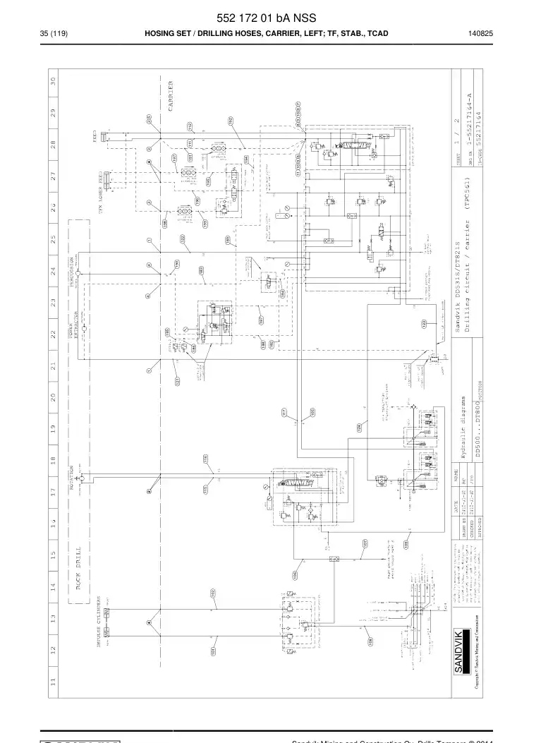 55217201b 552 172 01b Hosing Set - Sandvik Technical Drawing