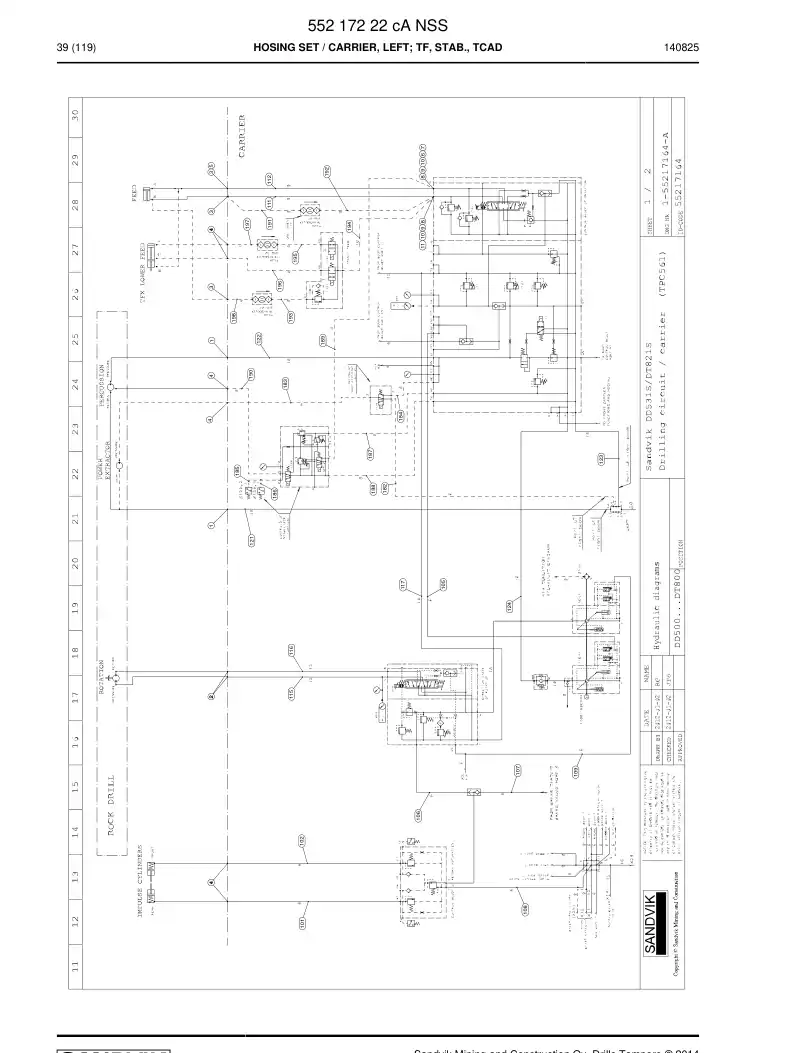 55217222c 552 172 22c Hosing Set - Sandvik Technical Drawing