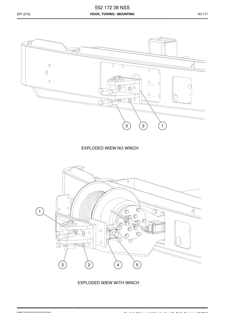 55217238 552 172 38 Hook, Towing - Sandvik Technical Drawing