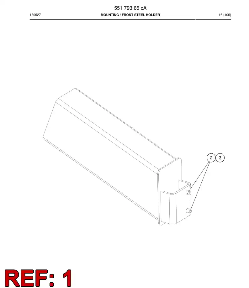 55217240 552 172 40 Rack, Drill Steel - Sandvik Technical Drawing