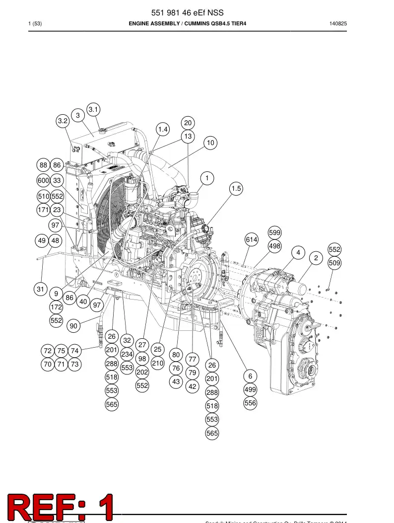 55217323a 552 173 23a Filter, Oil - Sandvik Technical Drawing