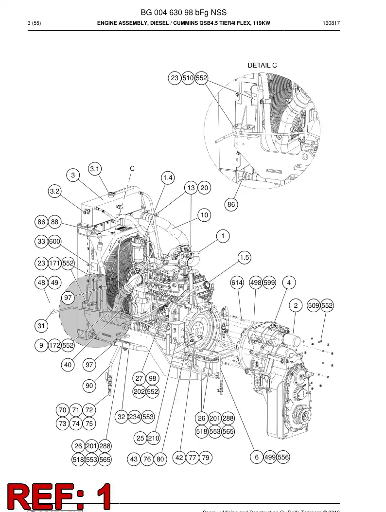 55217324a 552 173 24a Filter - Sandvik Technical Drawing