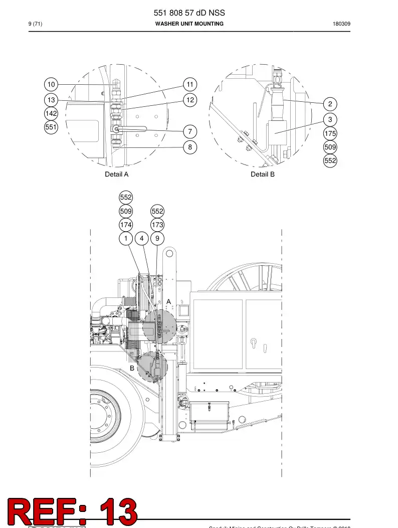 55217459a 552 174 59a Plate, Mounting - Sandvik Technical Drawing
