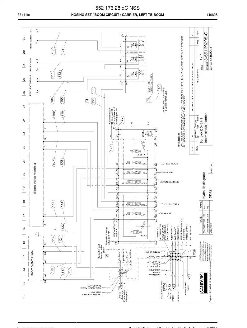 55217628d 552 176 28d Hosing Set - Sandvik Technical Drawing