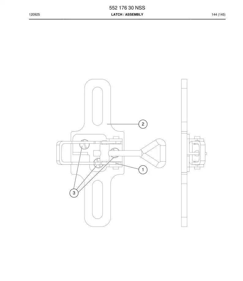55217630 552 176 30 LATCH - Sandvik Technical Drawing