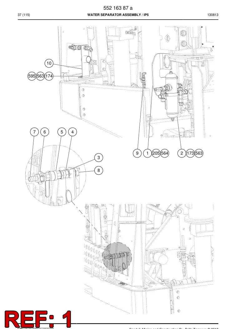 55217644 552 176 44 Bracket - Sandvik Technical Drawing