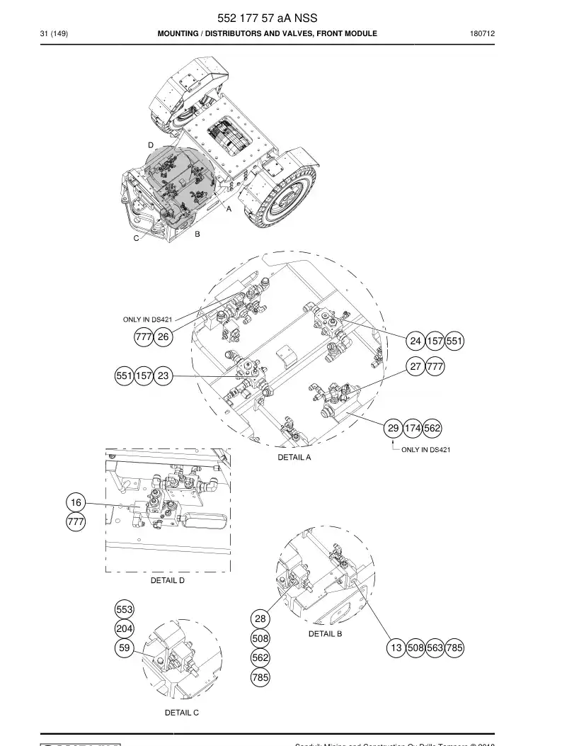 55217757a 552 177 57a Mounting - Sandvik Technical Drawing