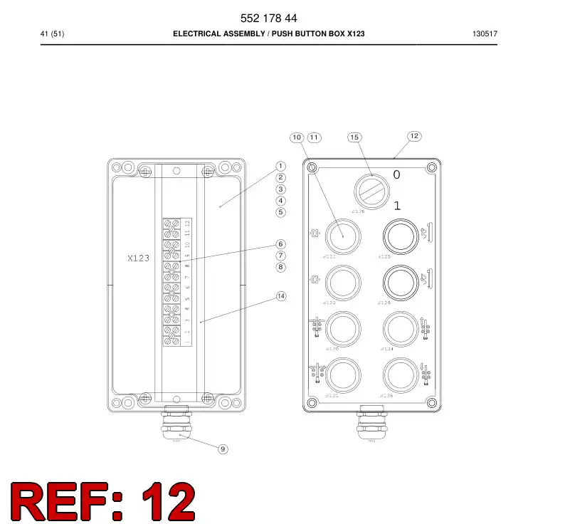 55217845 552 178 45 Decal - Sandvik Technical Drawing