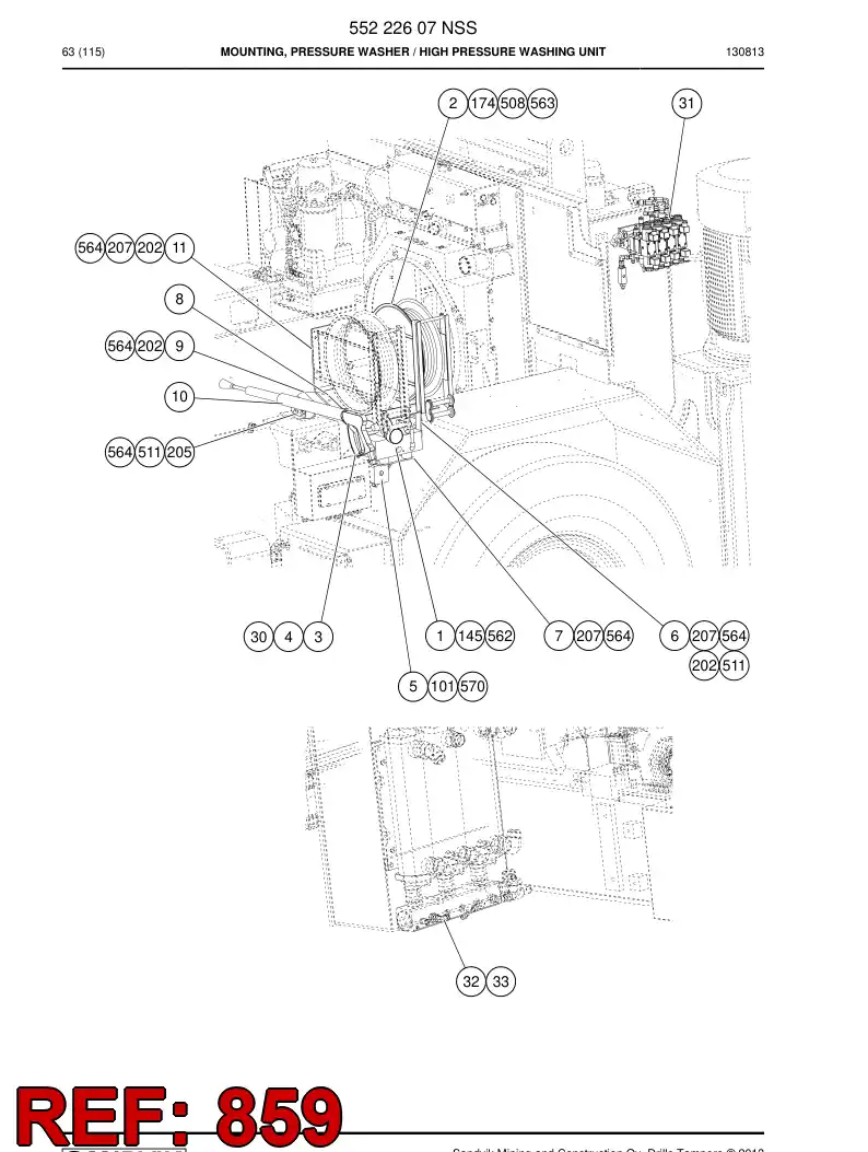 55217856c 552 178 56c Hosing Set - Sandvik Technical Drawing