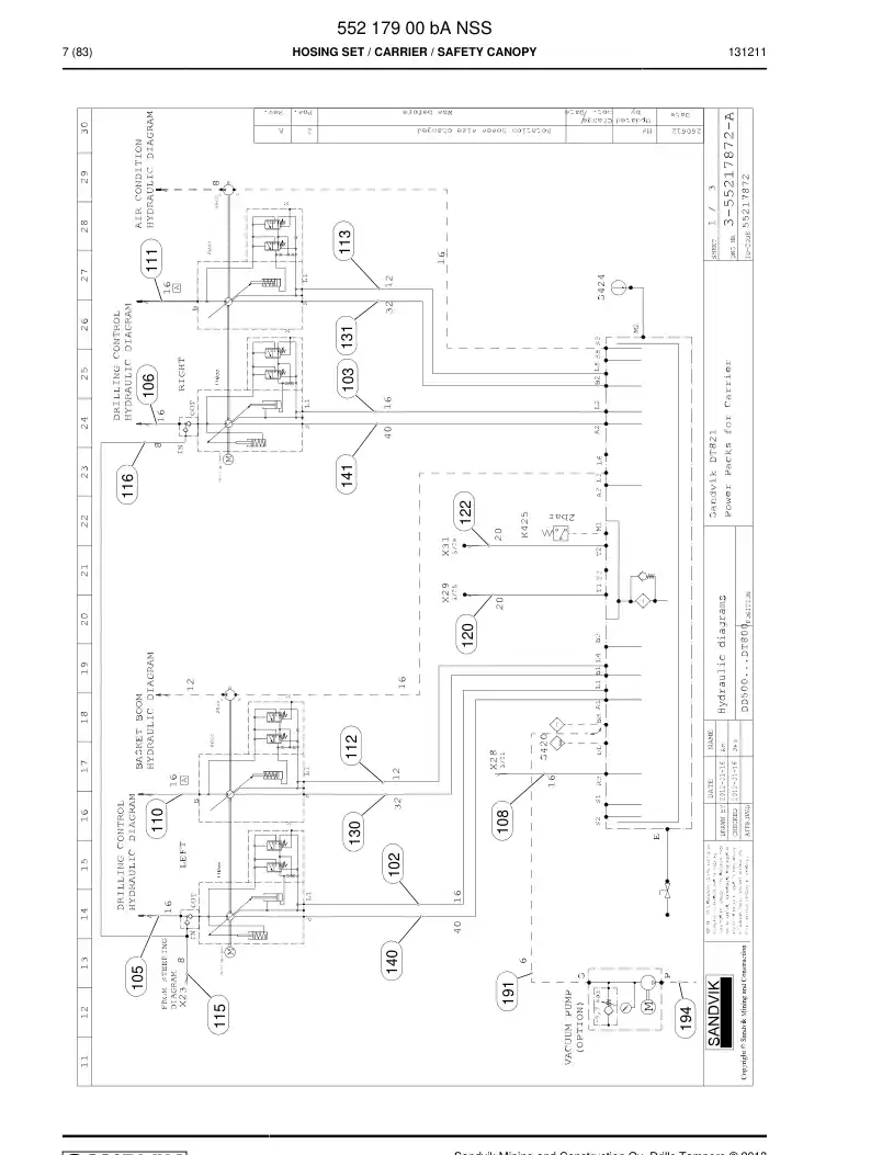 55217900b 552 179 00b Hosing Set - Sandvik Technical Drawing