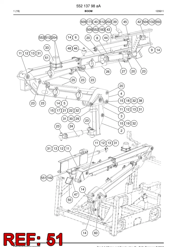 55217934 552 179 34 Bracket, Mounting - Sandvik Technical Drawing
