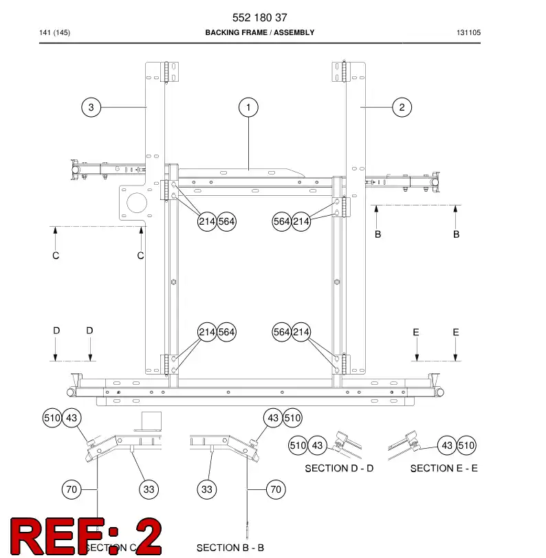 55218025 552 180 25 Hinge - Sandvik Technical Drawing