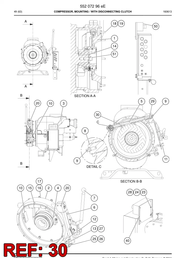55218101 552 181 01 Spline - Sandvik Technical Drawing