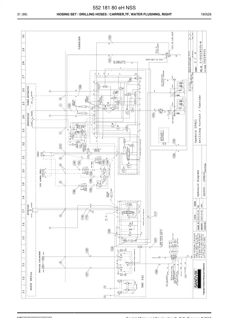 55218180e 552 181 80e Hosing Set - Sandvik Technical Drawing