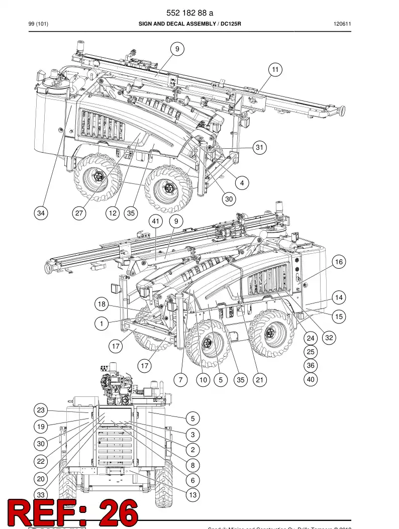 55218197 552 181 97 Decal set - Sandvik Technical Drawing