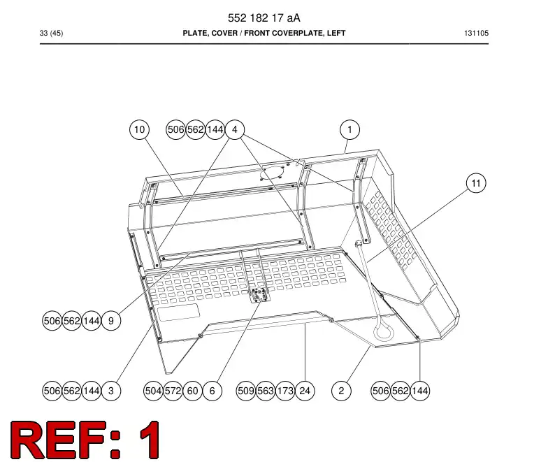 55218219 552 182 19 Plate, Cover - Sandvik Technical Drawing