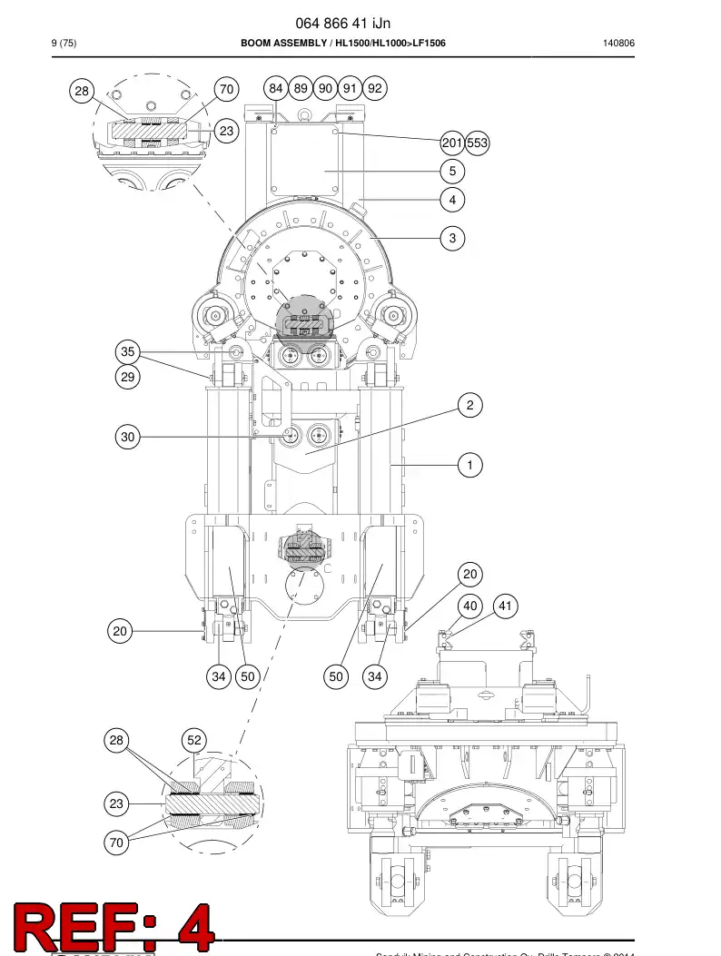 55218280 552 182 80 Plate, Cover - Sandvik Technical Drawing