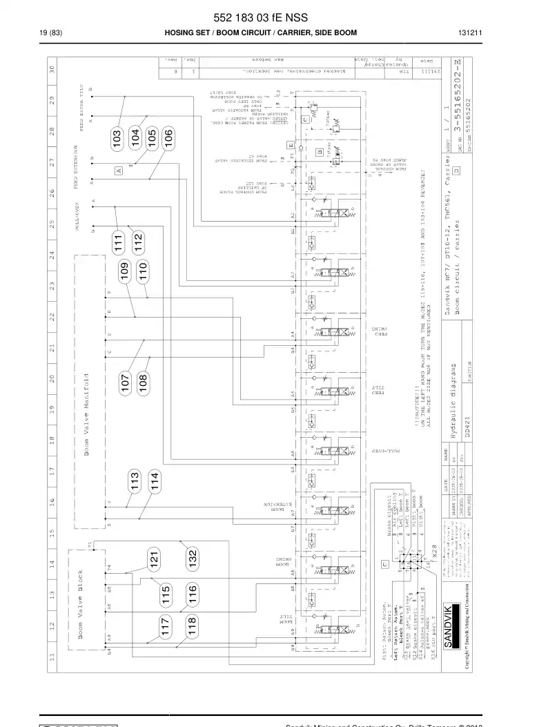55218303f 552 183 03f Hosing Set - Sandvik Technical Drawing