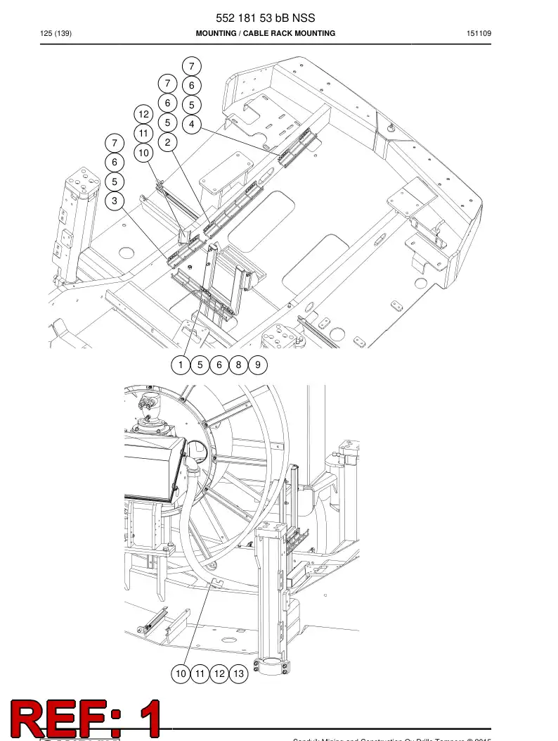 55218306a 552 183 06a BASTIDOR, CABLE - Sandvik Technical Drawing