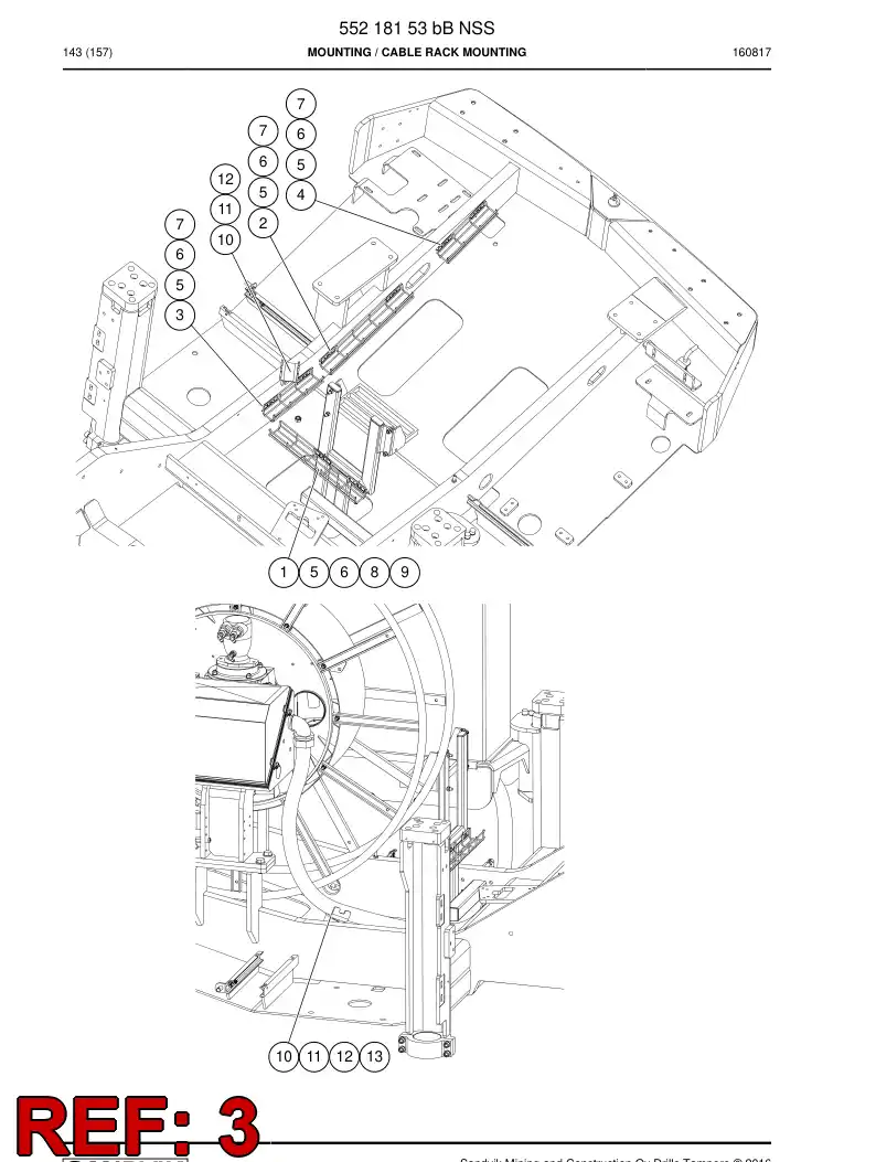 55218308a 552 183 08a BASTIDOR, CABLE - Sandvik Technical Drawing