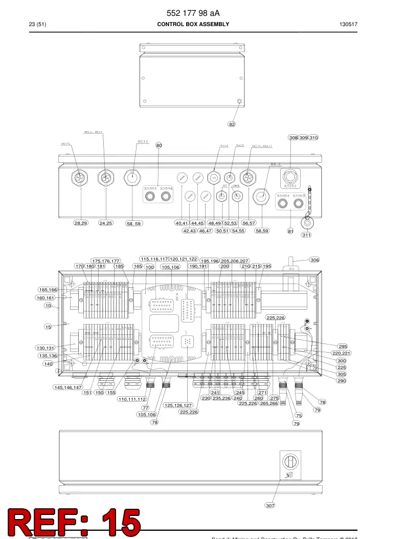 55218321 552 183 21 Plate, Mounting - Sandvik Technical Drawing