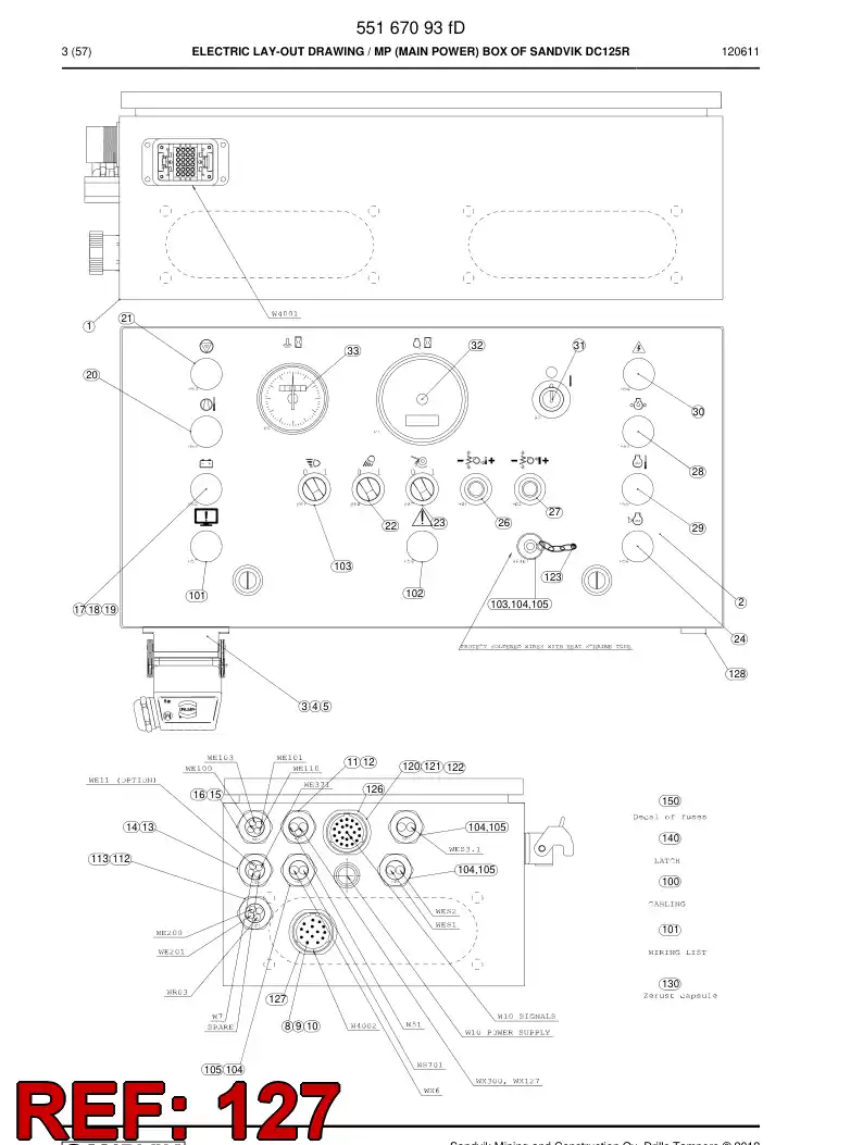 55218343 552 183 43 Seal, Flange - Sandvik Technical Drawing