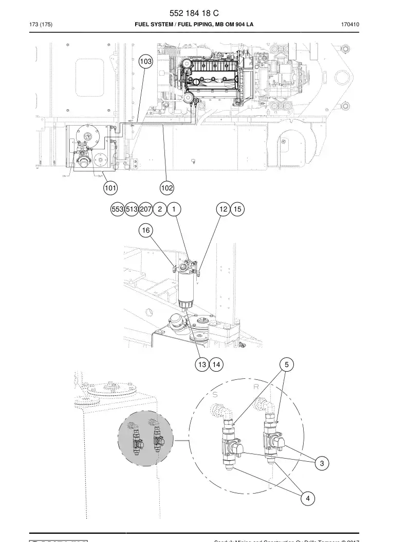55218418 552 184 18 Fuel System - Sandvik Technical Drawing