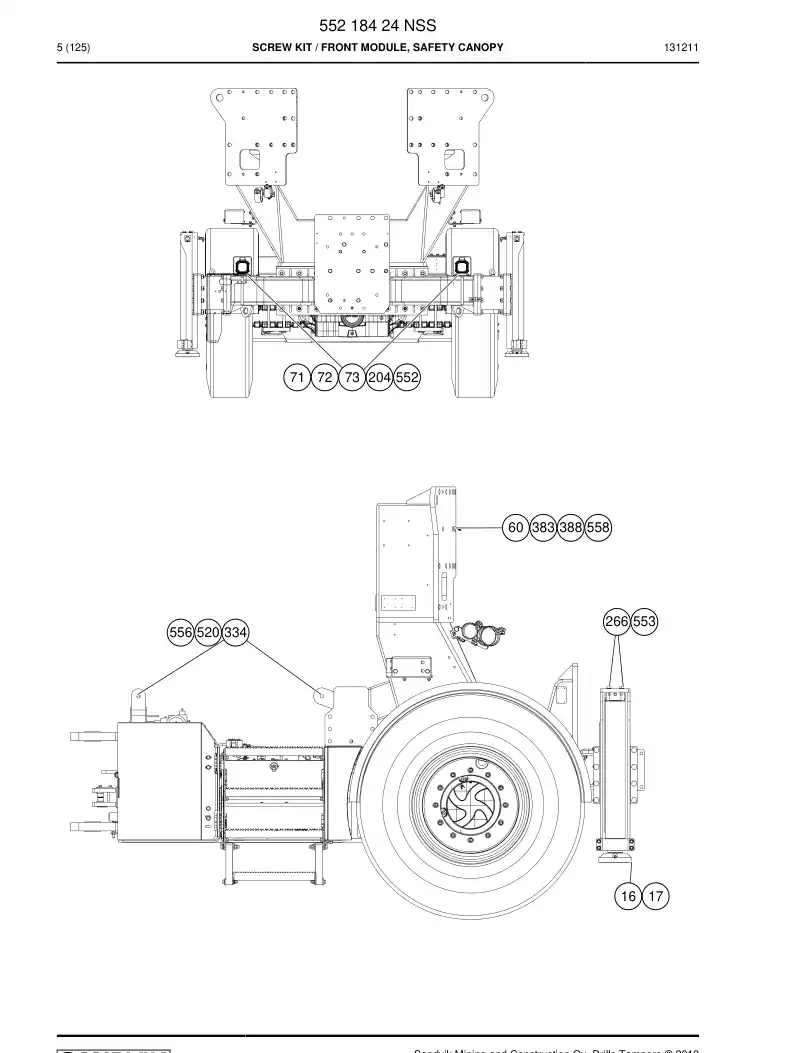 55218424 552 184 24 Screw Kit - Sandvik Technical Drawing