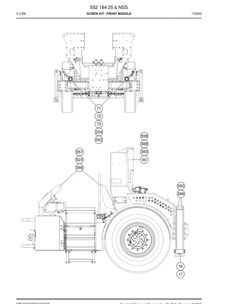 55218425b 552 184 25b Screw Kit - Sandvik Technical Drawing
