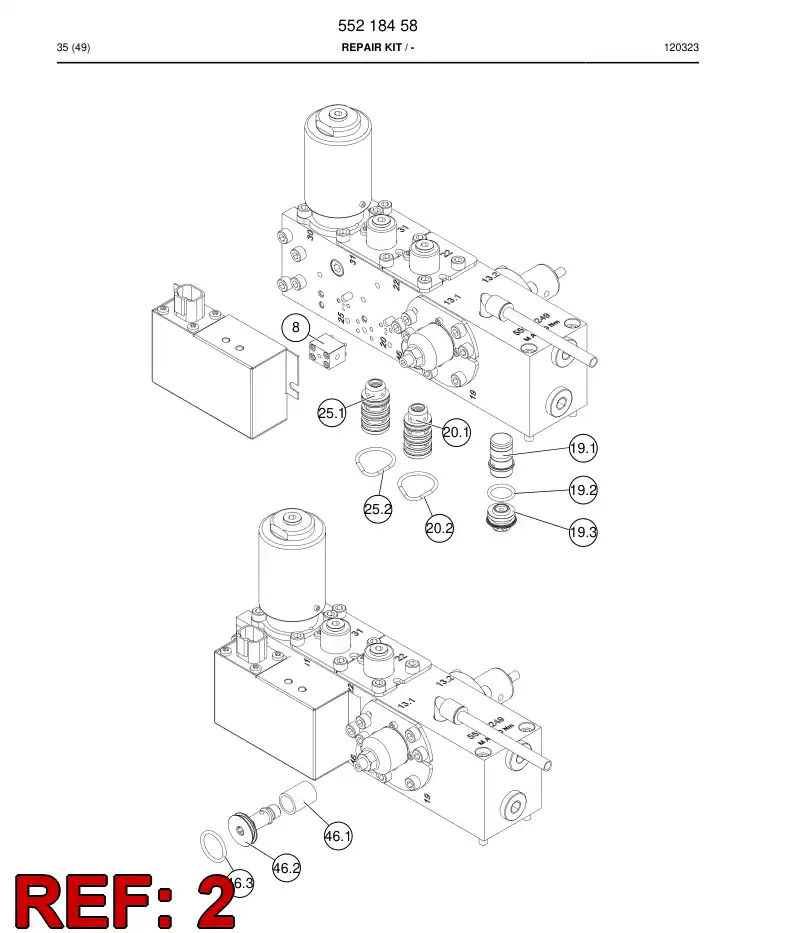 55218460 552 184 60 Repair kit - Sandvik Technical Drawing